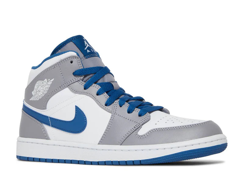 Jordan 1 Mid Cement True Blue (GS) - Image 3